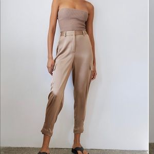 Aritzia satin pant- Babaton Refined Cargo Pant in Grey Taupe